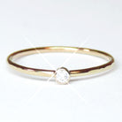 Small Cubic Zirconia Solitare Ring For Women - 14k Gold Fill, Rose Gold or Sterling Silver