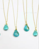 Genuine Sleeping Beauty Turquoise Teardrop Necklace