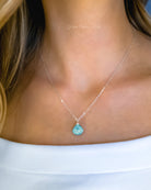 Larimar Necklace With Teardrop Pendant - 925 Sterling Silver, or 14k Gold Fill