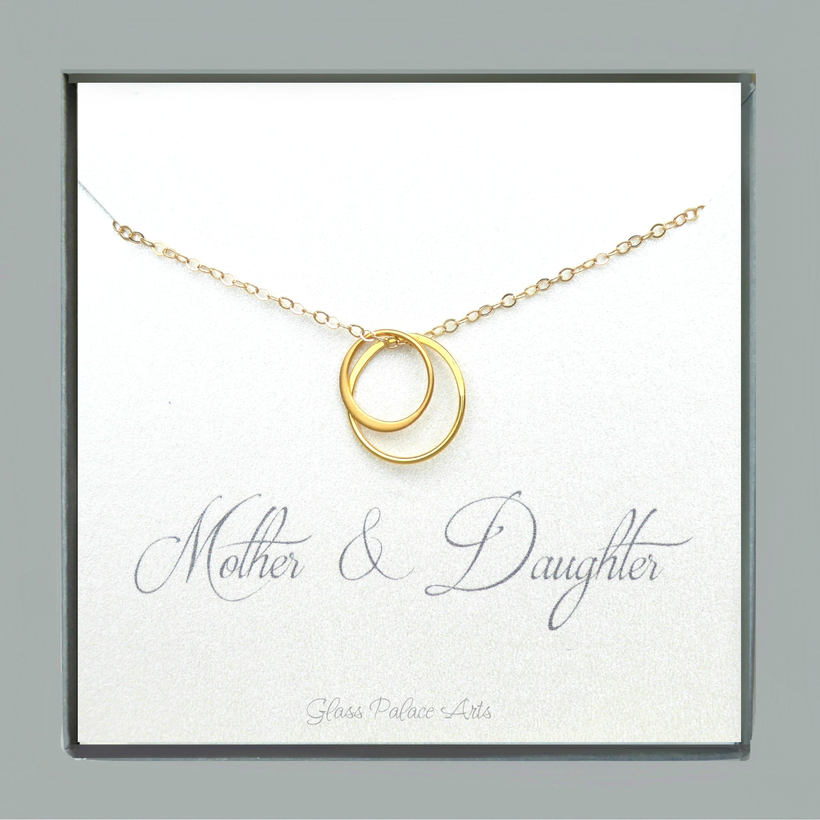 Infinity Necklace With Two Circle Pendants On Mother Daughter Card