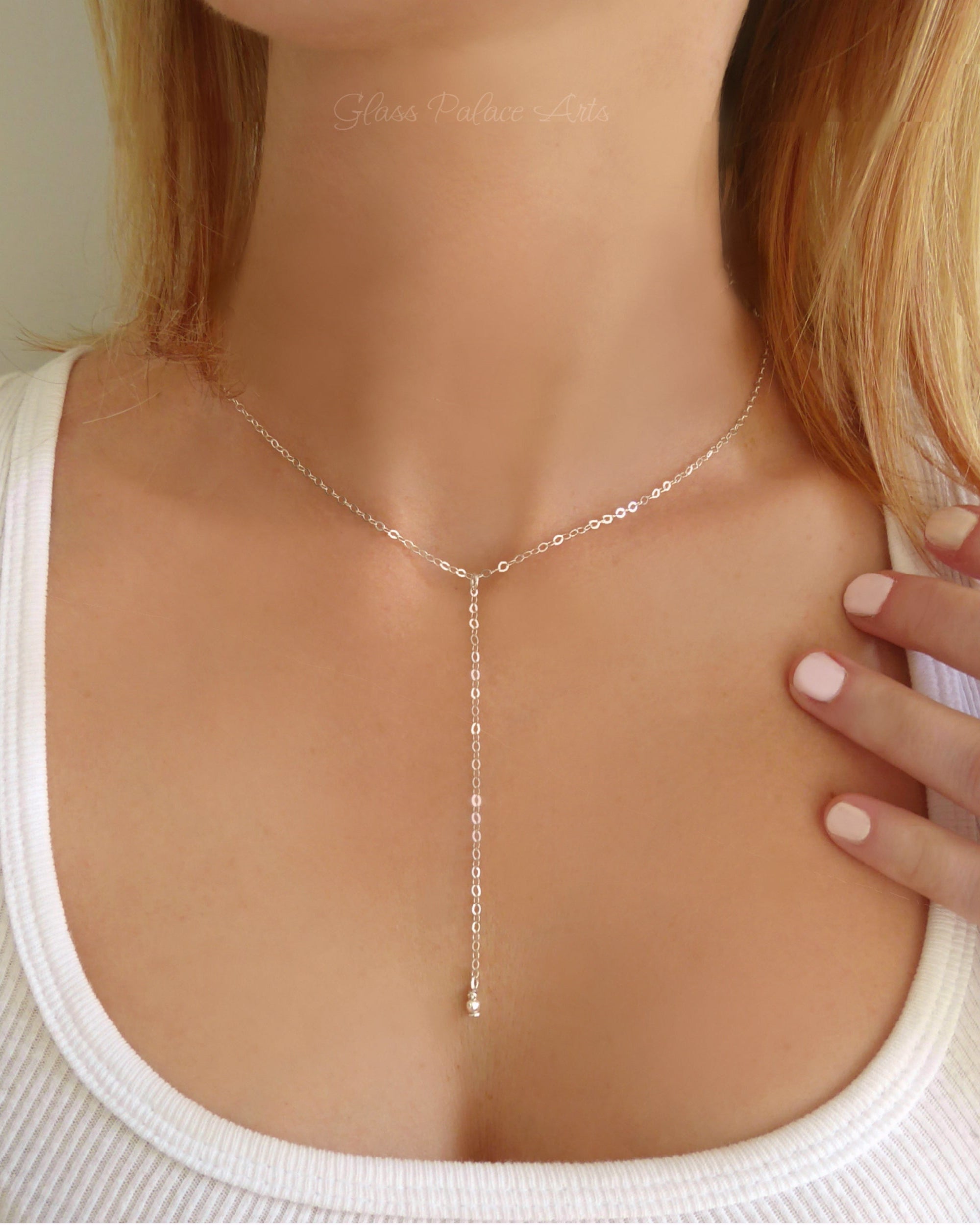 Choker Lariat Necklace Set For Women - Sterling Silver, Gold, Rose Gold