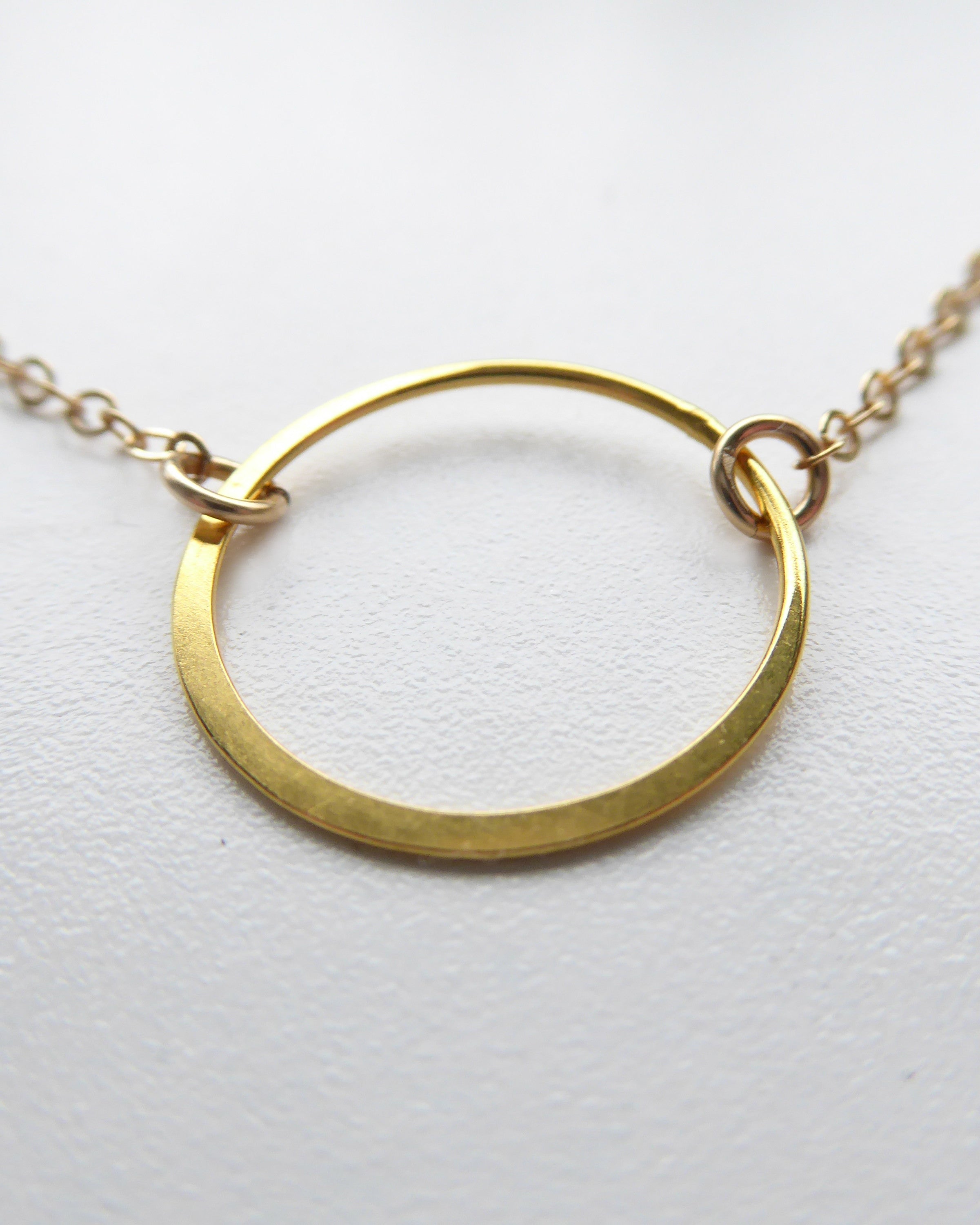 Minimalist Circle Necklace With Infinity Pendant - Gold