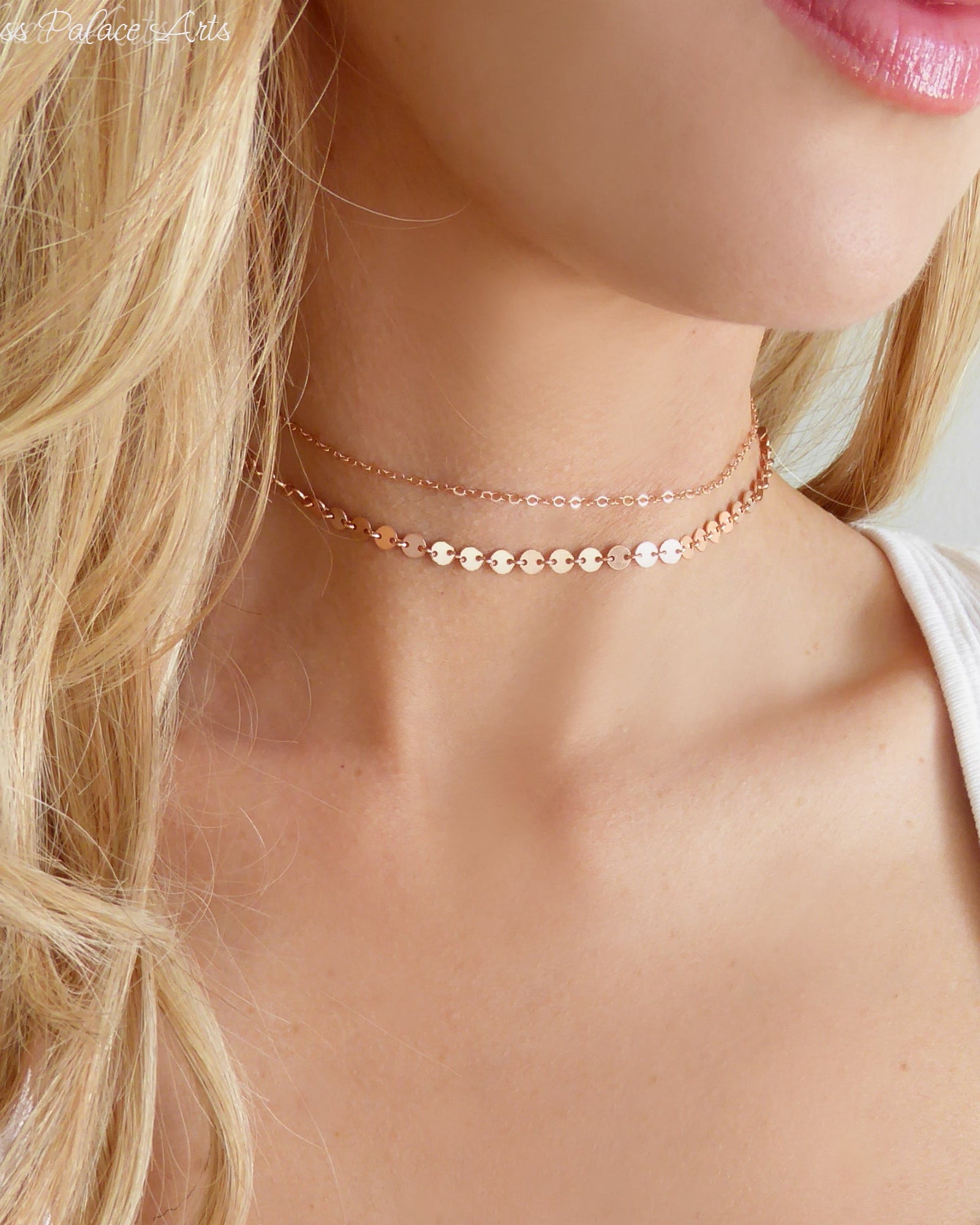 Gold Choker Necklace Set ~ Rose Gold Fill