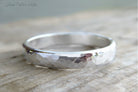 Men's Sterling Silver Hammered Wedding Band Ring