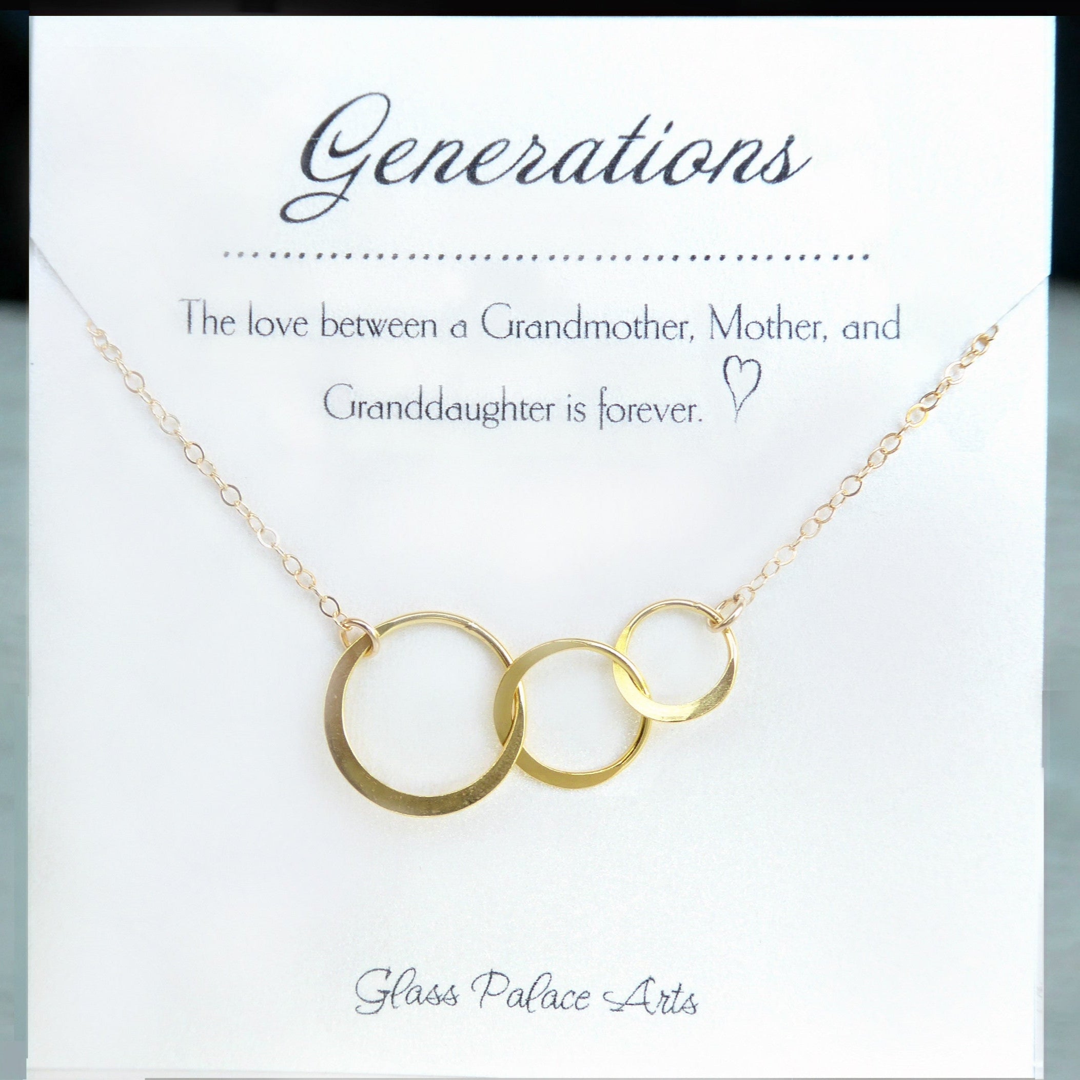 Infinity Necklace For Three Generations On Message Card