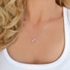 Infinity Necklace With Two Circle Pendants On Mother Daughter Card