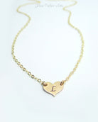 Personalized Heart Choker Necklace For Women - 14k Gold Fill