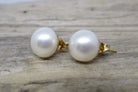 Freshwater Pearl Stud Earrings For Women - 14k Gold Fill