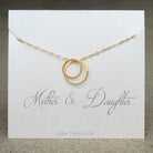 Infinity Necklace With Two Circle Pendants On Mother Daughter Card