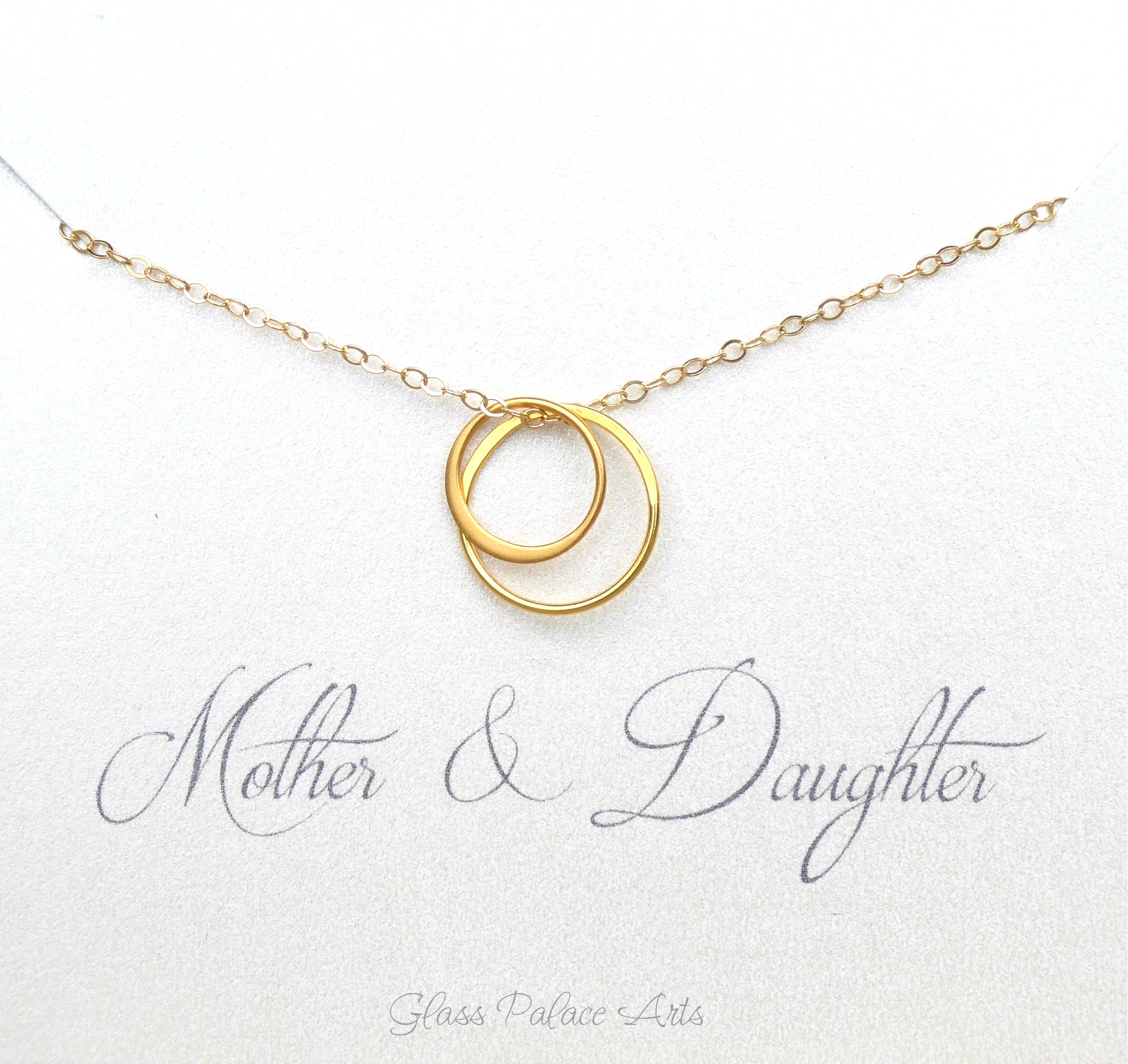 Infinity Necklace With Two Circle Pendants On Mother Daughter Card