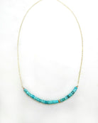 Simple Strand Beaded Turquoise Necklace For Women - Sterling Silver, 14k Gold Fill, Rose Gold