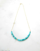 Simple Strand Beaded Turquoise Necklace For Women - Sterling Silver, 14k Gold Fill, Rose Gold