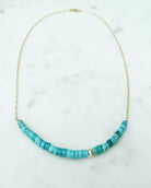 Simple Strand Beaded Turquoise Necklace For Women - Sterling Silver, 14k Gold Fill, Rose Gold