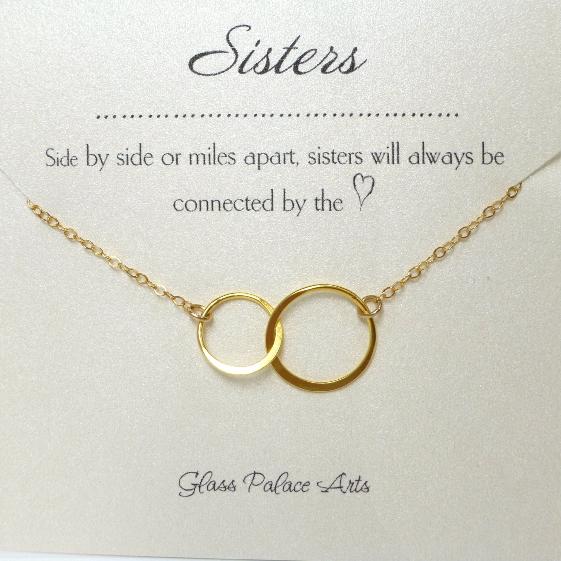 Infinity Circle Necklace For Sisters On Message Card