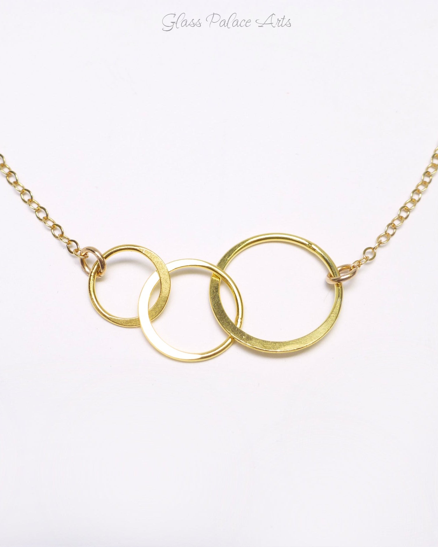 Gold Three Circle Infinity Necklace For Women