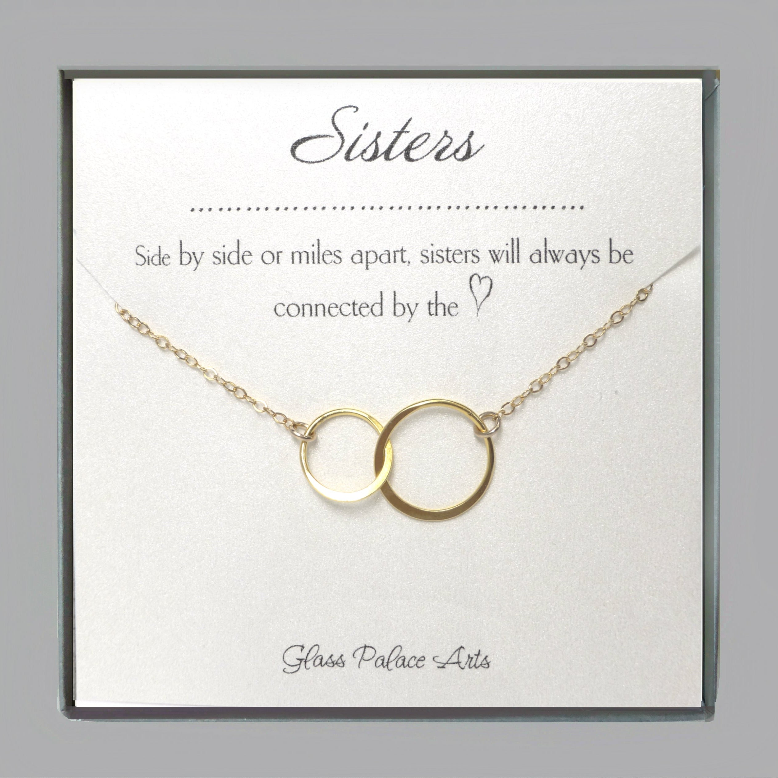 Infinity Circle Necklace For Sisters On Message Card