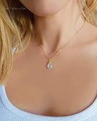 Genuine Aquamarine Teardrop Necklace ~ March Birthstone Gemstone Jewelry