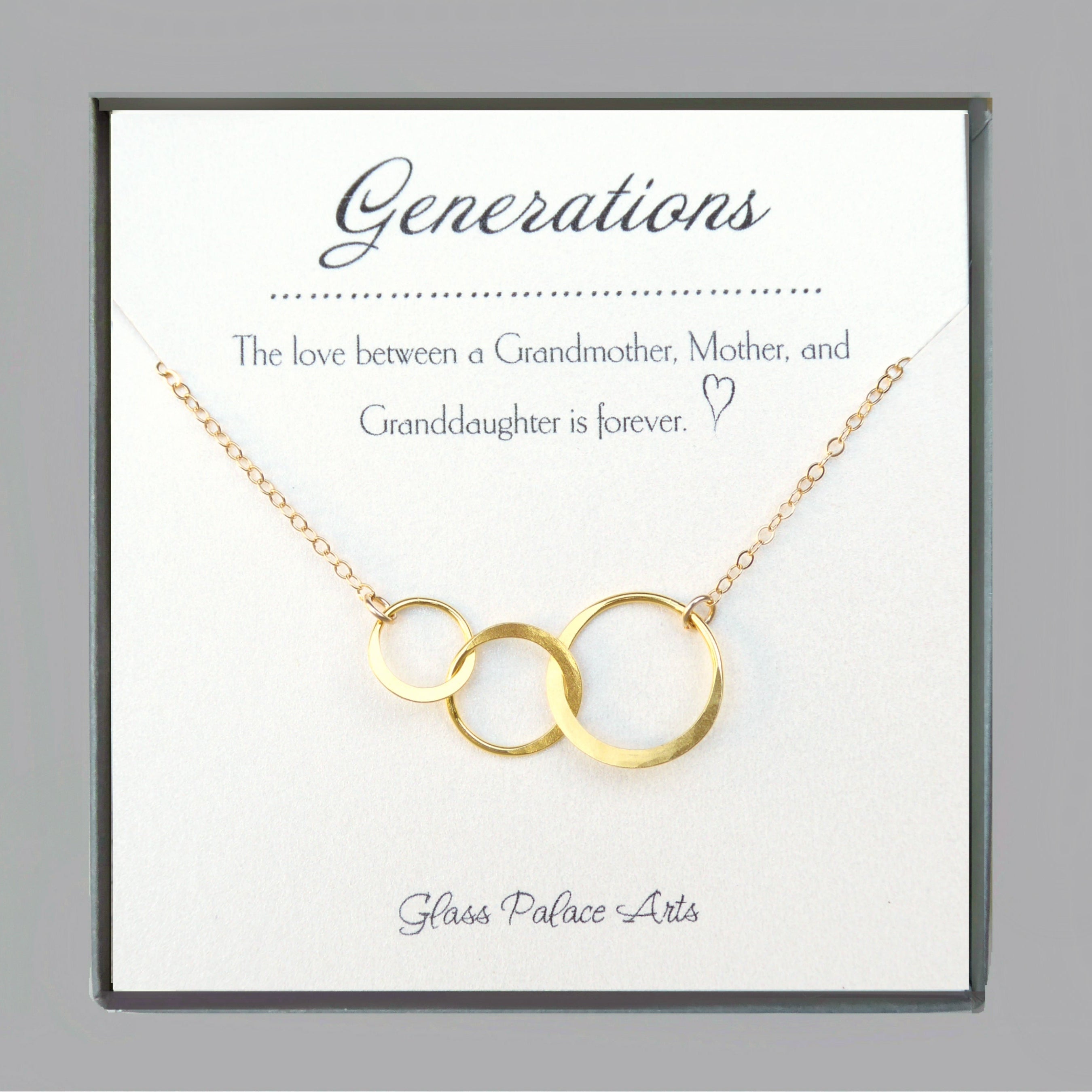 Infinity Necklace For Three Generations On Message Card