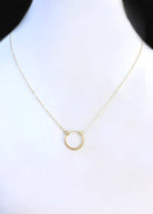 Minimalist Circle Necklace With Infinity Pendant - Gold