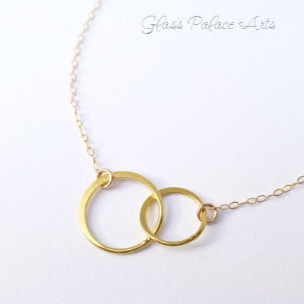 Two Circle Infinity Necklace For Mom With Message Card