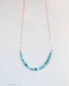 Simple Strand Beaded Turquoise Necklace For Women - Sterling Silver, 14k Gold Fill, Rose Gold