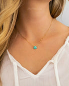 Dainty Sleeping Beauty Turquoise Necklace For Women, Sterling Silver, Gold or Rose Gold