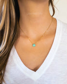 Dainty Sleeping Beauty Turquoise Necklace For Women, Sterling Silver, Gold or Rose Gold