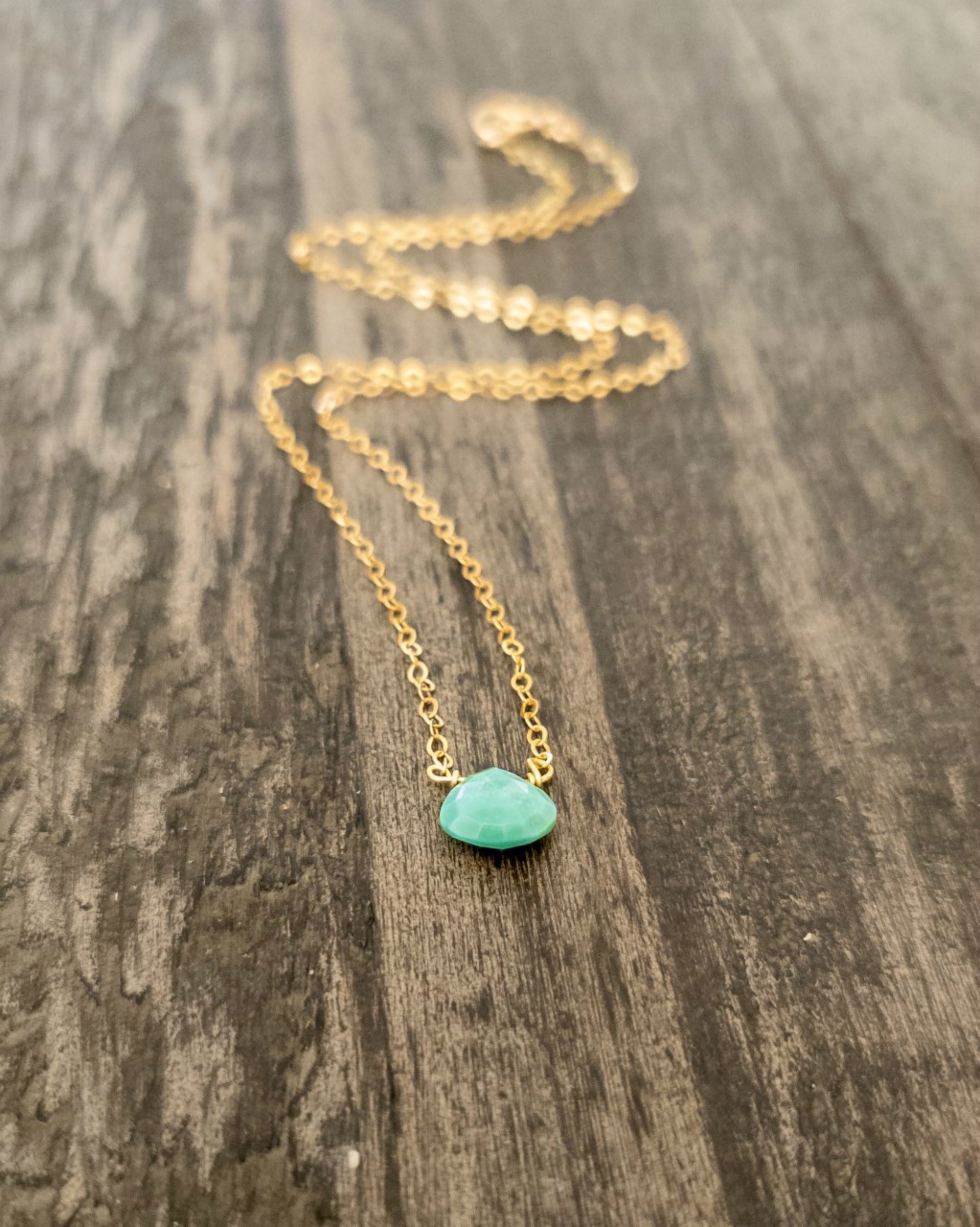 Dainty Sleeping Beauty Turquoise Necklace For Women, Sterling Silver, Gold or Rose Gold