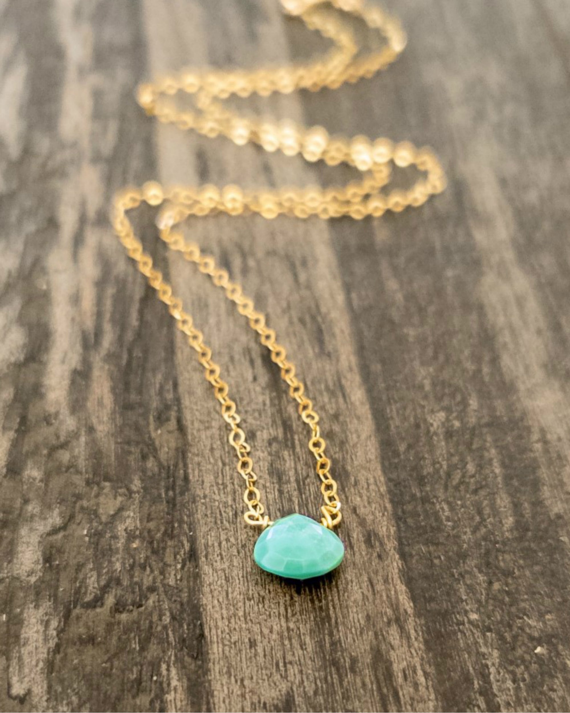 Dainty Sleeping Beauty Turquoise Necklace For Women, Sterling Silver, Gold or Rose Gold